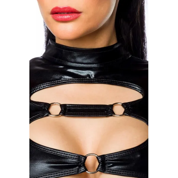 Schwarzes Wetlook-Set 18252 von Saresia | Fesselliebe.de