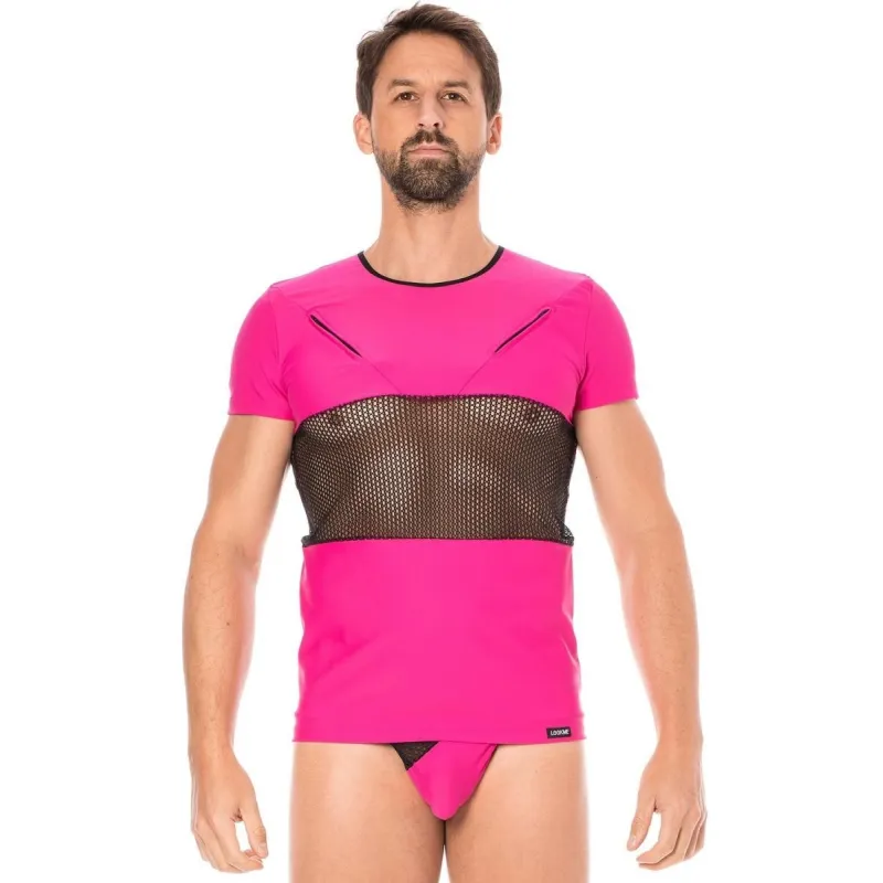 Herren T-Shirt 2004-81 magenta von Look Me | Fesselliebe.de