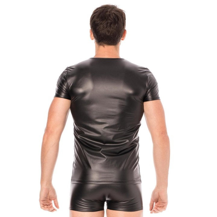 Schwarze Wetlook T-Shirt 2008-81 von Look Me | Fesselliebe.de