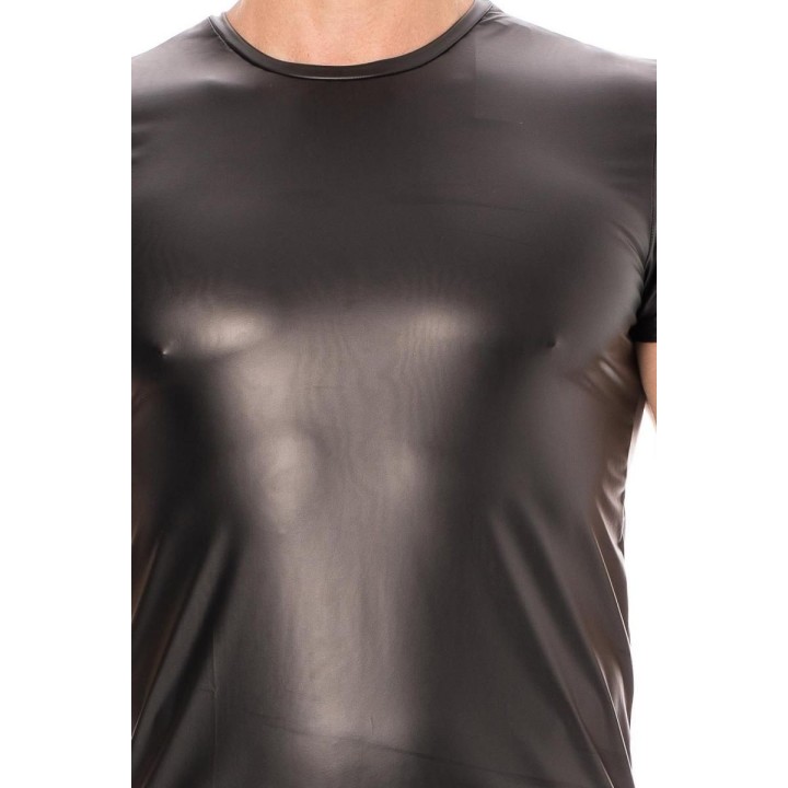 Schwarze Wetlook T-Shirt 2008-81 von Look Me | Fesselliebe.de