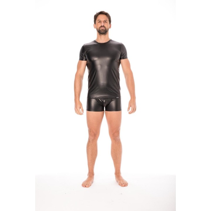 Schwarze Wetlook T-Shirt 2008-81 von Look Me | Fesselliebe.de