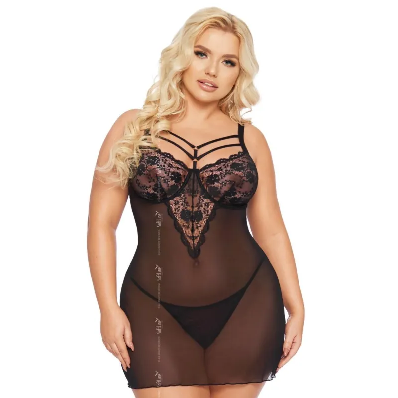 Schwarzes Chemise 1890 von Softline Plus Size Collection | Fesselliebe.de