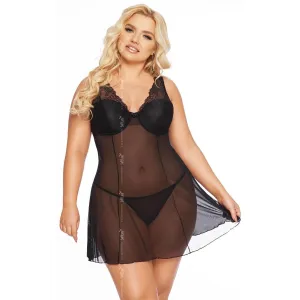 Schwarzes Chemise 1892 von Softline Pluse Size Collection | Fesselliebe.de