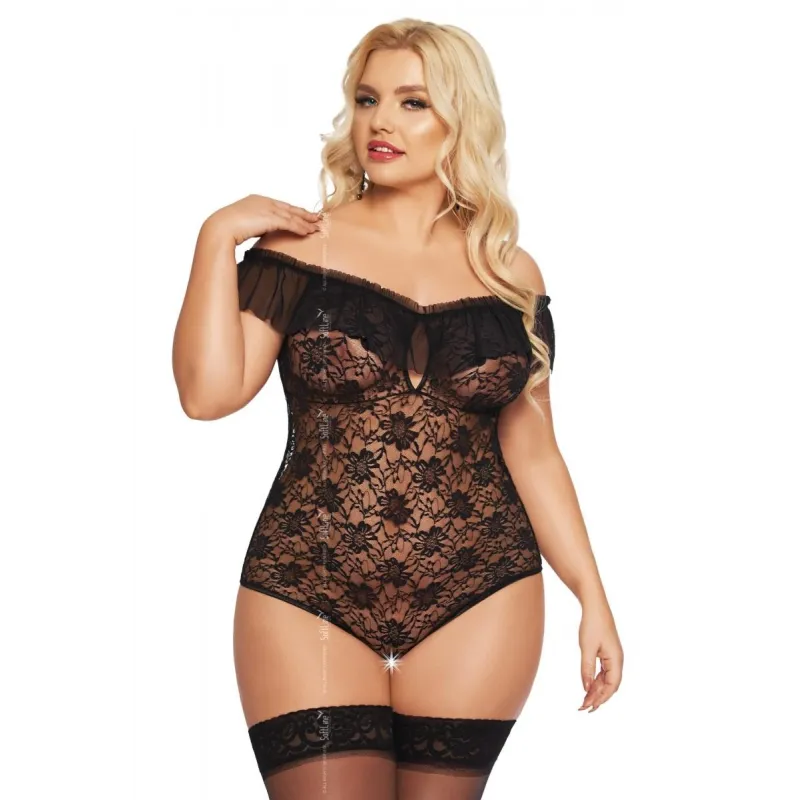 Schwarzer Body ouvert 1899 von Softline Plus Size Collection | Fesselliebe.de