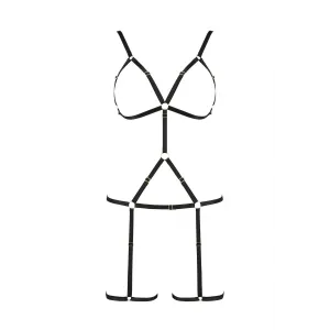 Schwarzes Harness Dress PA595766 von Passion Devil Collection | Fesselliebe.de