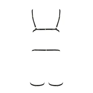 Schwarzes Harness Dress PA595766 von Passion Devil Collection