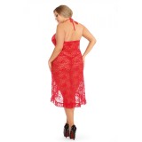 Rotes langes Kleid AA052066 von Anais Apparel Plus Size | Fesselliebe.de
