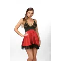 Schwarz/rotes Chemise AA052280 von Anais Apparel