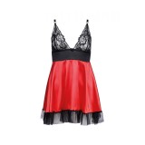 Schwarz/rotes Chemise AA052280 von Anais Apparel | Fesselliebe.de