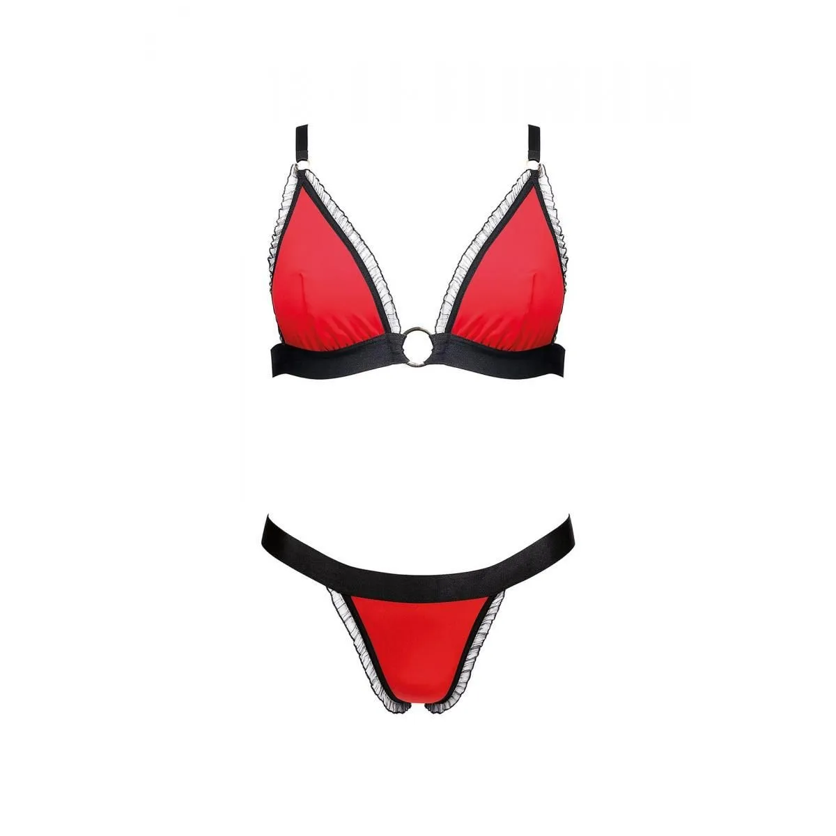 Rot/schwarzes Set AA052256 von Anais Apparel | Fesselliebe.de
