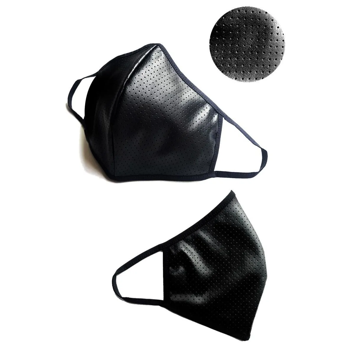 2-lagige Maske 002 mit perforiertem Wetlook und Baumwolle Oeko Tex | Fesselliebe.de