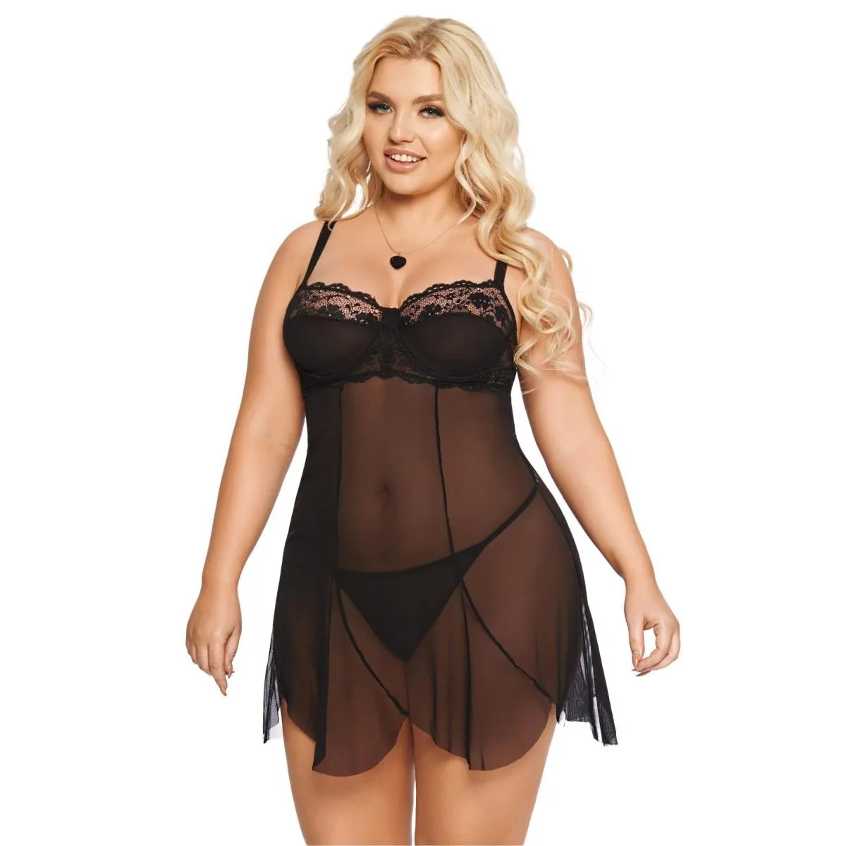 Schwarzes Chemise 1895 von Softline Pluse Size Collection | Fesselliebe.de