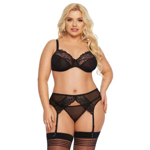 Schwarzes 3-teiliges Set 1903 von Softline Pluse Size Collection