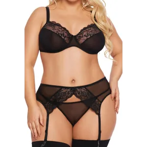 Schwarzes 3-teiliges Set 1903 von Softline Pluse Size Collection