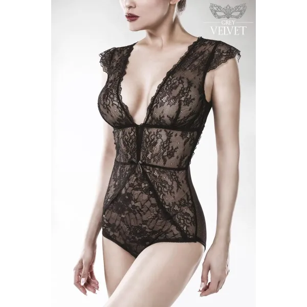 Schwarzer Spitzen Body 15302 von Grey Velvet | Fesselliebe.de