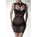 Schwarzes Spitzen Negligé 15310 von Grey Velvet | Fesselliebe.de