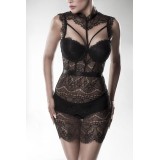 Schwarzes Spitzen Negligé 15310 von Grey Velvet | Fesselliebe.de
