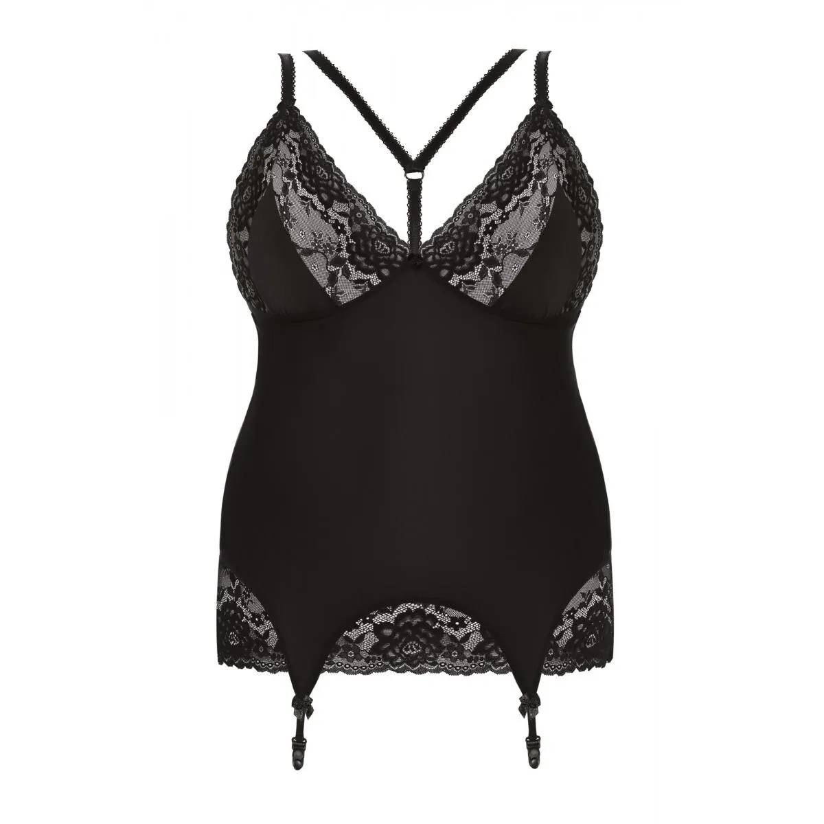 Schwarzes Strapshemd AA051974 von Anais Apparel Plus Size | Fesselliebe.de