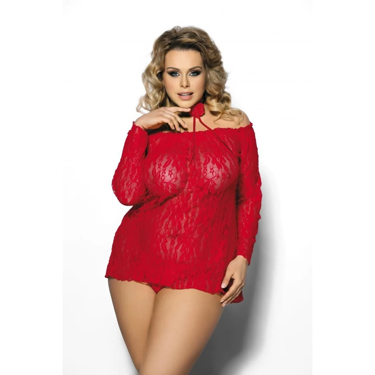 Rotes Chemise AA051633 von Anais Apparel Plus Size | Fesselliebe.de