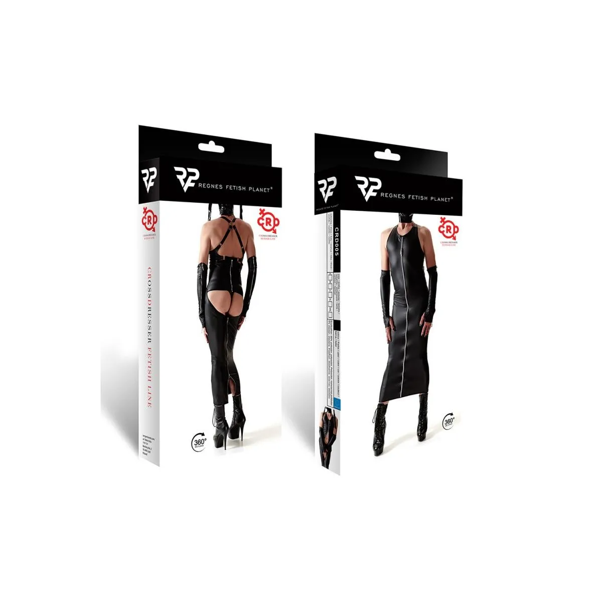 Langes Kleid CRD005 schwarz von Regnes Fetish PLanet Crossdresser Fetish Line | Fesselliebe.de