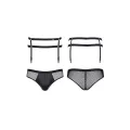 Slip + Strumpfhaltergürtel CRDSET004 schwarz von Regnes Fetish Planet Crossdresser Fetish Line