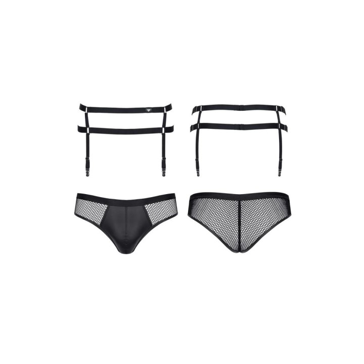 Slip + Strumpfhaltergürtel CRDSET004 schwarz von Regnes Fetish Planet Crossdresser Fetish Line | Fesselliebe.de