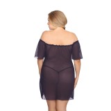 Schwarz/dunkelblaues Chemise AA051957 von Anais Apparel Plus Size | Fesselliebe.de