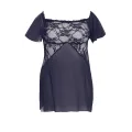 Schwarz/dunkelblaues Chemise AA051957 von Anais Apparel Plus Size