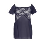 Schwarz/dunkelblaues Chemise AA051957 von Anais Apparel Plus Size | Fesselliebe.de