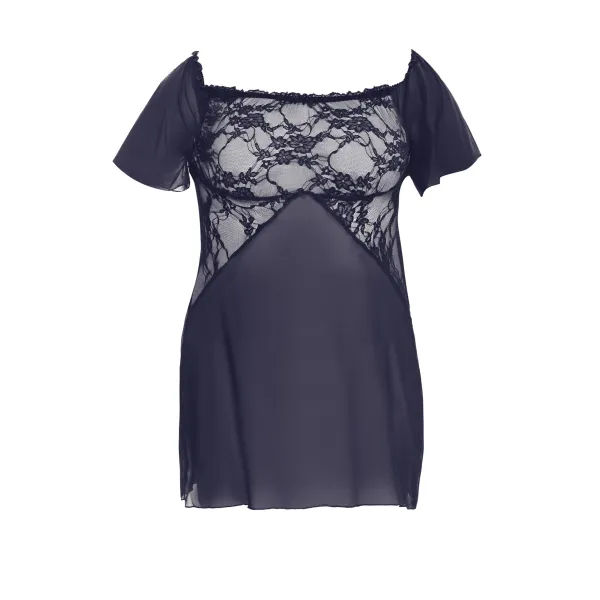 Schwarz/dunkelblaues Chemise AA051957 von Anais Apparel Plus Size | Fesselliebe.de