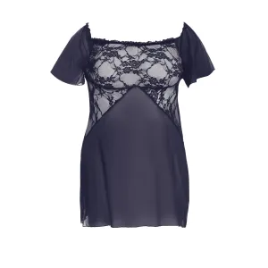 Schwarz/dunkelblaues Chemise AA051957 von Anais Apparel Plus Size