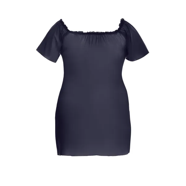 Schwarz/dunkelblaues Chemise AA051957 von Anais Apparel Plus Size | Fesselliebe.de