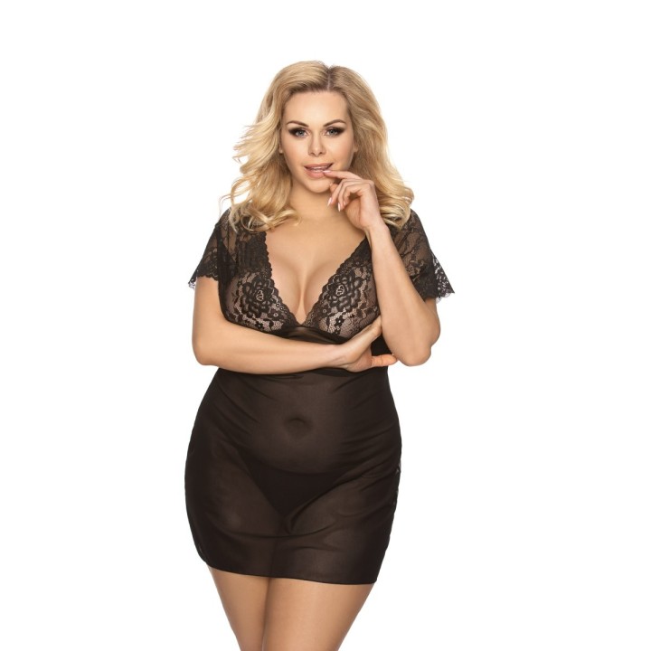 Schwarzes Chemise AA052102 von Anais Apparel Plus Size | Fesselliebe.de