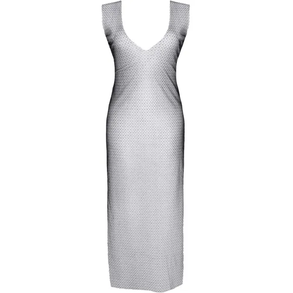 Schwarz/silbernes Kleid STIolanda001 von Demoniq Silver Touch Collection | Fesselliebe.de