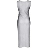 Schwarz/silbernes Kleid STIolanda001 von Demoniq Silver Touch Collection | Fesselliebe.de