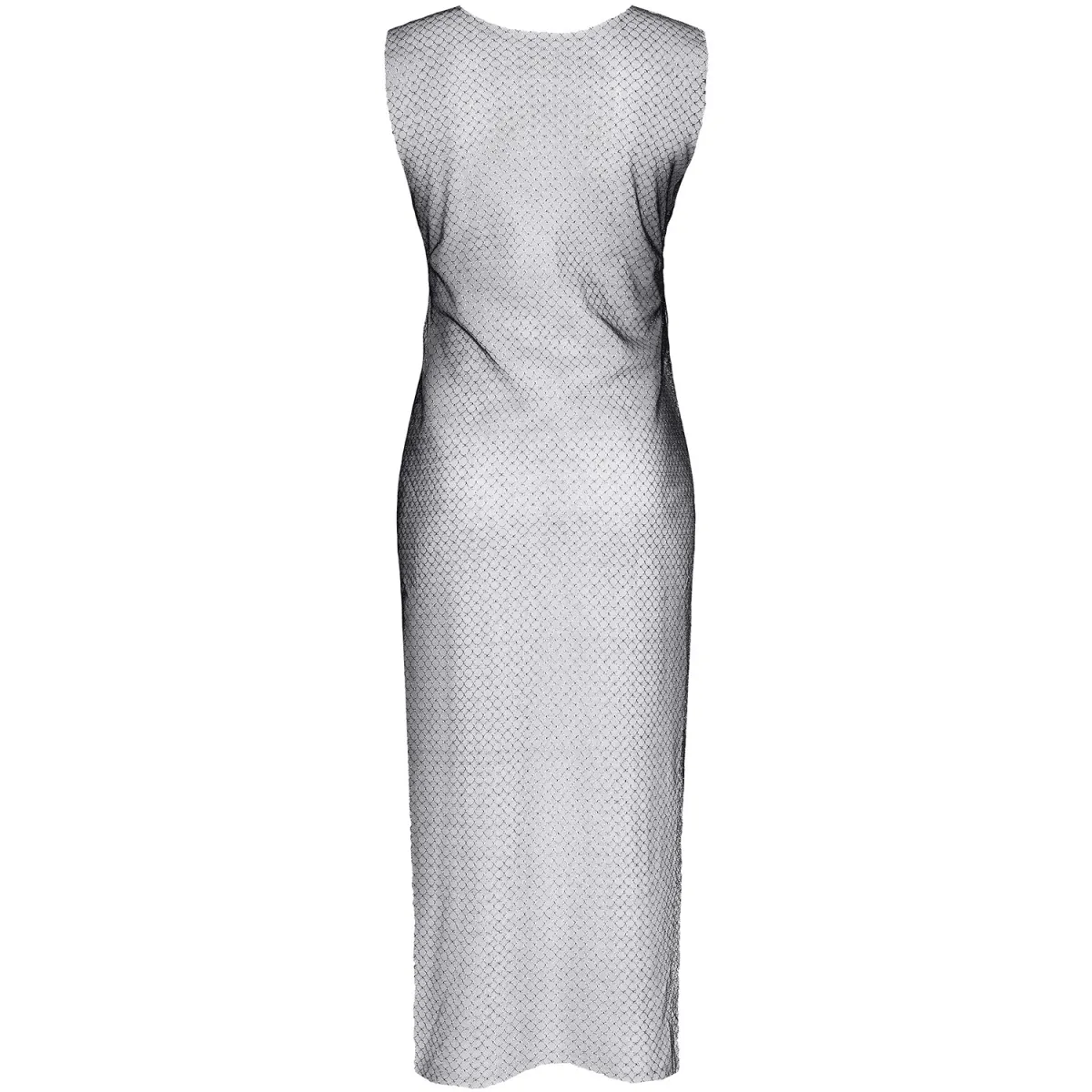 Schwarz/silbernes Kleid STIolanda001 von Demoniq Silver Touch Collection | Fesselliebe.de