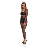 Schwarz/silbernes Jumpsuit STEdvige001 von Demoniq Silver Touch Collection | Fesselliebe.de