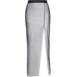 Langer schwarz/silberner Rock STChiara001 von Demoniq Silver Touch Collection | Fesselliebe.de