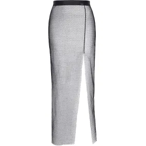 Langer schwarz/silberner Rock STChiara001 von Demoniq Silver Touch Collection