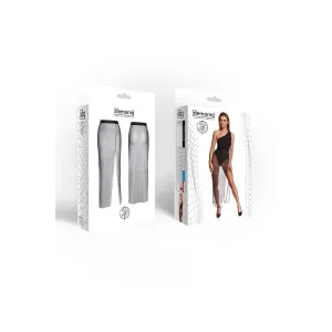 Langer schwarz/silberner Rock STChiara001 von Demoniq Silver Touch Collection