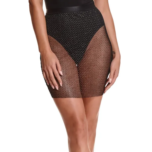 Schwarz/silberner Minirock STGinevra001 von Demoniq Silver Touch Collection | Fesselliebe.de