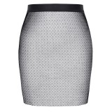 Schwarz/silberner Minirock STGinevra001 von Demoniq Silver Touch Collection | Fesselliebe.de