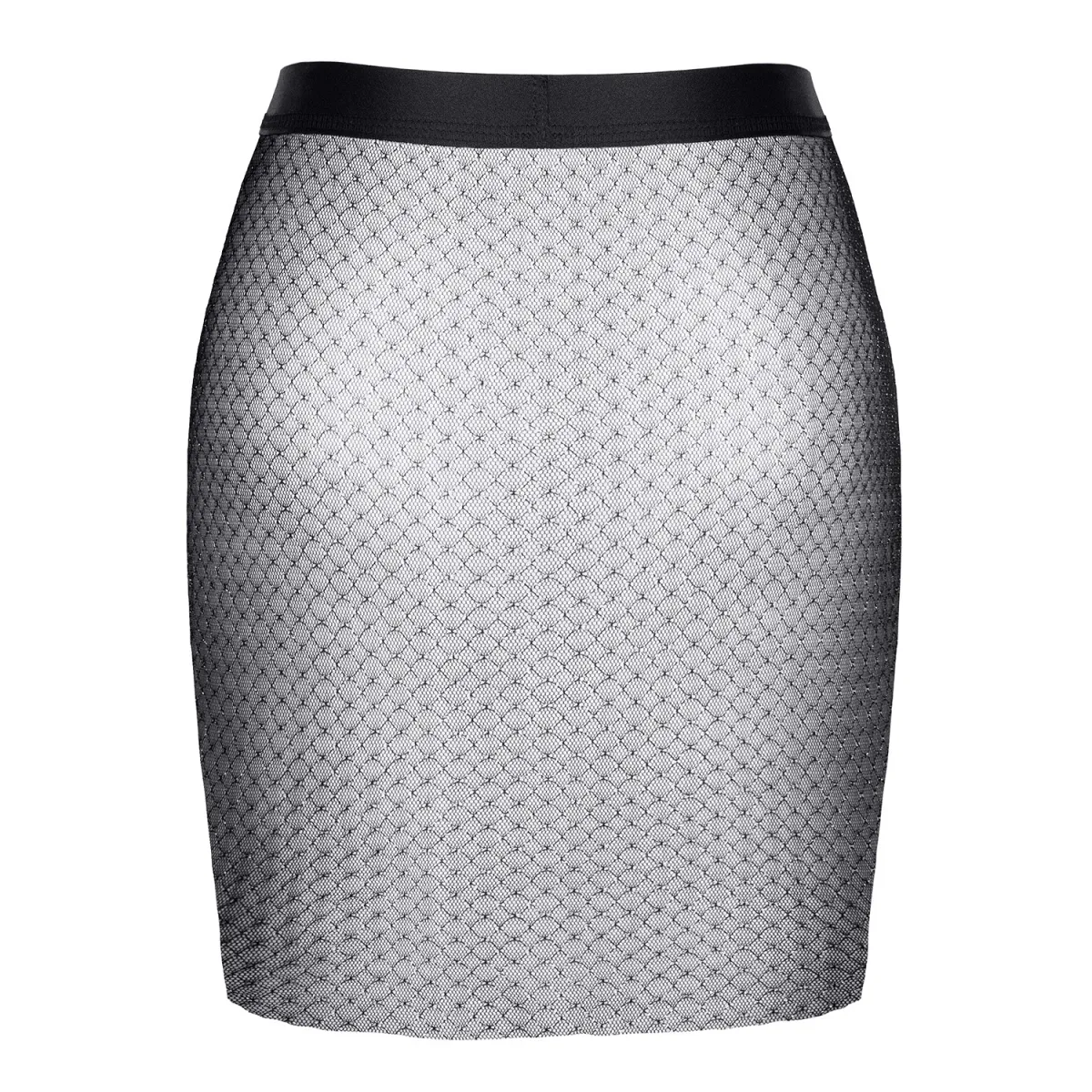 Schwarz/silberner Minirock STGinevra001 von Demoniq Silver Touch Collection | Fesselliebe.de