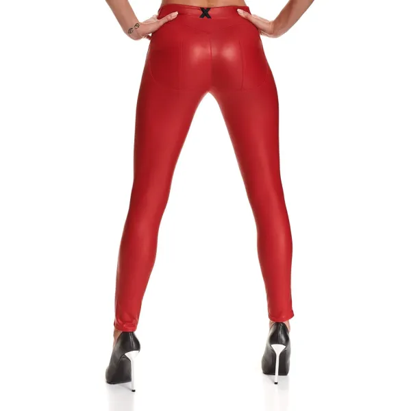Rote Leggings BRLidia001 von Demoniq Black Rose 2.0 Collection | Fesselliebe.de