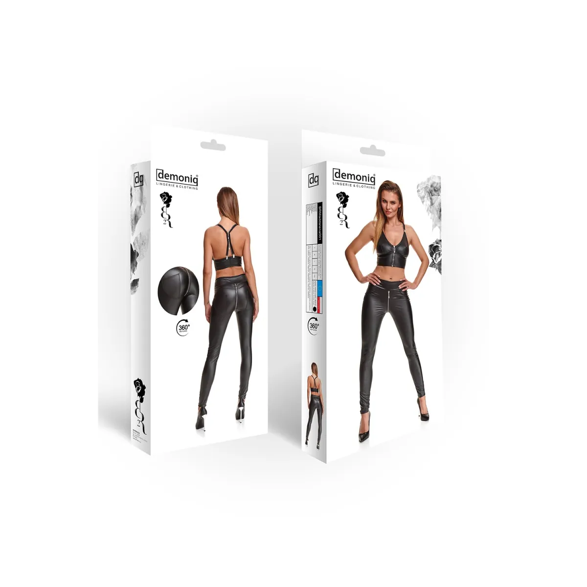 Schwarze Leggings BRMaddalena001 von Demoniq Black Rose 2.0 Collection | Fesselliebe.de