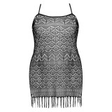 Schwarzes Netzkleid AA051954 von Anais Apparel Plus Size | Fesselliebe.de