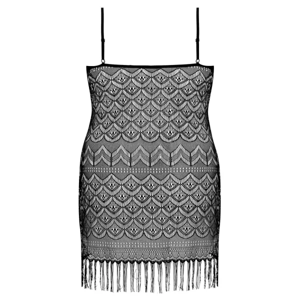 Schwarzes Netzkleid AA051954 von Anais Apparel Plus Size | Fesselliebe.de