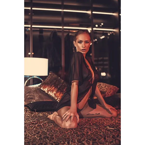 Schwarze Robe AA052445 von Anais Apparel | Fesselliebe.de