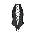 Schwarzer Kunstleder Body ouvert PA596249 von Passion