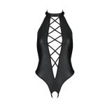 Schwarzer Kunstleder Body ouvert PA596249 von Passion | Fesselliebe.de